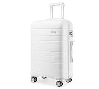 Kono Lightweight Polypropylene 55cm Cabin Suitcase TSA Lock 20" Carry On Hand Luggage with 4 Spinner Wheels 40L (White)