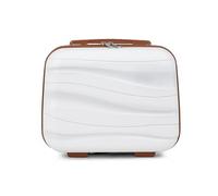 Kono Lightweight Polypropylene Carrying Case Hard Shell Cosmetic Case Travel Case Bag Mini 14" Luggage Organizer (Cream)