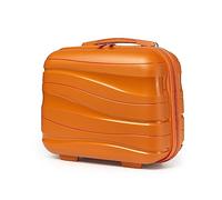 Kono Lightweight Polypropylene Travel Makeup Carrying Case Hard Shell Cosmetic Case Mini 14" Luggage Organizer (Orange)