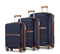 Kono Luggage Set of 3 Piece Suitcase, Lightweight Hand Suitcase with 4 Spinner Wheels, Lightweight Polypropylene Hard Shell Luggage Built-in TSA Lock, Large Medium Small Suitcases