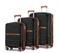Kono Luggage Set of 3 Piece Suitcase, Lightweight Hand Suitcase with 4 Spinner Wheels, Lightweight Polypropylene Hard Shell Luggage Built-in TSA Lock, Large Medium Small Suitcases