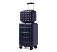 Kono Luggage Sets 2 Piece Hard Shell ABS Suitcase with TSA Lock Spinner Wheels Travel Carry On Hand Luggage 20 inch with Beauty Case (Navy)