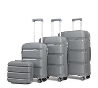 Kono Luggage Sets 2 Piece Hard Shell Cabin Suitcase 4 Spinner Wheels Lightweight Polypropylene 20 Inch Carry On with 14 Inch Beauty Case(Grey)