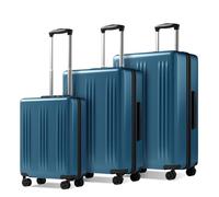 Kono Luggage Sets 3 Piece 20+24+28 Inch Lightweight Suitcase ABS & PC Hard Shell Cabin Medium Large 4 Wheels Lightweight Suitcase 34/56/85L Navy