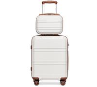 Kono Luggage Sets of 2 Piece Lightweight 20 inch ABS Hard Shell Travel Carry on Suitcase with TSA Lock + 12 inch Portable Hand Cabin Case (Cream White)