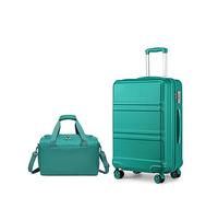 Kono Luggage Sets of 2 Piece Lightweight 51.5x38x21cm ABS Hard Shell Travel Carry on Suitcase with TSA Combination Lock + Ryanair 40x20x25cm Cabin Bag (Turquoise, 20 Inch Luggage Set)
