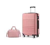 Kono Luggage Sets of 2 Piece Lightweight ABS+PC Hard Shell Large Check in Suitcase with TSA Combination Lock + Ryanair 40x20x25cm Cabin Bag (Nude, 28 Inch Luggage Set)