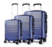 Kono Luggage Sets of 3 Piece Lightweight 4 Spinner Wheels Hard Shell Trolley Case 20"/24"/28" (Navy Set)