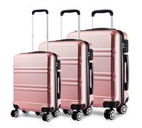Kono Luggage Sets of 3 Piece Lightweight 4 Spinner Wheels Hard Shell Trolley Case 20"/24"/28" (Nude Set)