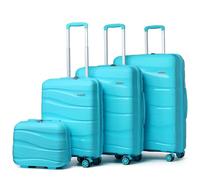 Kono Luggage Sets of 4 Piece Lightweight Polypropylene Hard Shell Suitcase with TSA Lock Spinner Wheels 20" 24" 28" Travel Trolley Case + 14" Beauty Case