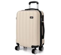 Kono Medium 24” Suitcase Light Weight ABS Hard Shell Travel Trolley Case 4 Spinner Wheels Classical Luggage (24", Beige)