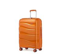 Kono Medium Check in Luggage 24 inch Lightweight Polypropylene Hard Shell Suitcase with TSA Lock Spinner Wheels (Orange)