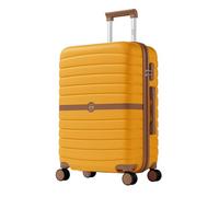Kono Medium Hard Shell Suitcase, Lightweight ABS+PC Checked Luggage,Yellow | 24 Inch 62L Anti-Scratch Trolley with Silent Spinner Wheel & Combination Lock, Ideal for European Trips & Weekend City Breaks