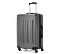 Kono Medium Luggage 24" Check in Lightweight Suitcase ABS Hardshell Travel Trolley case with 4 Spinner Wheels (Grey)