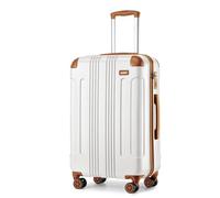 Kono Medium Suitcase 24 Inch Hard Shell Luggage ABS Lightweight Suitcase with 4 Wheels Spinner Business Trip Trolley Case Suitcase (Beige)