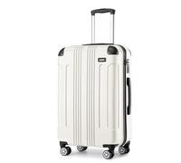 Kono 24 Inch Medium Hard Shell Luggage Lightweight ABS 4 Wheels Spinner Business Trip Trolley Case Suitcase (Beige)