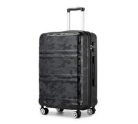Kono Medium Suitcase 24 Inch Luggage Lightweight ABS+PC Hard Shell Trolley Travel Case with TSA Combination Lock and 4 Wheels Spinner (24", Black/Camouflage)