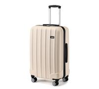Kono Medium Suitcase ABS Hard Shell Trolley Case Lightweight 24" Check in Hold Luggage with 4 Wheels and Combination Lock (Beige)