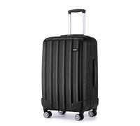 Kono Medium Suitcase ABS+PC Hard Shell Trolley Case Lightweight 24" Check in Hold Luggage with 4 Wheels and Combination Lock (Black)
