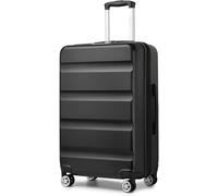 Kono Medium Suitcase Expandable ABS+PC Hard Shell Travel Check in Luggage | TSA 3-Digit Lock | Lightweight & Durable | 4 Dual Spinner Wheels | Perfect for Travel & Business Trips (Black,65x43.5x25cm)