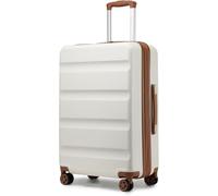 Kono Medium Suitcase Expandable ABS+PC Hard Shell Travel Check in Luggage | TSA 3-Digit Lock | Lightweight & Durable | 4 Dual Spinner Wheels | Perfect for Travel & Business (Cream White,65x43.5x25cm)