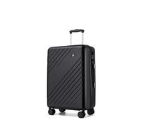 Kono Medium Suitcase, Lightweight 24Inch Luggage with 4 Wheels | ABS+PC hard shell, 4 wheels, 3-digit combination lock, for week-long holidays, business trips and check-in travel, black