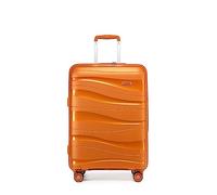 Kono Medium Suitcase with 4 Wheels 24” Lightweight Polypropylene Hard Shell Suitcase with TSA Lock (Orange)