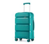 Kono Medium Travel Suitcase-Lightweight Polypropylene Hard Case with Smooth 4 Wheels and TSA Lock Check-in Trolley Luggage (Blue Green,65CM/56L)