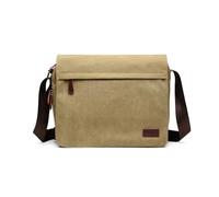 Kono Messenger Bags, Men's Canvas Shoulder Bag Retro Laptop Briefcase with Multiple Pockets for School Travel Business, Fits for 13 Inch Laptop
