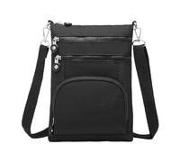 Kono Multi Pocket RFID Blocking Crossbody Bag for Women Shoulder Bags Cross Body Satchel Sling Messenger Bag (Black)
