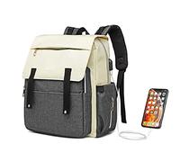 Kono Nappy Changing Backpack Waterproof Multi Compartment Large Capacity Mummy Diaper Backpack with USB Charging Port (Grey)