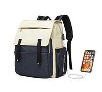 Kono Nappy Changing Backpack Waterproof Multi Compartment Large Capacity Mummy Diaper Backpack with USB Charging Port (Navy)