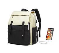 Kono Nappy Changing Backpack with USB Port Large Bags Multi-Function Waterproof Rucksack (Black)