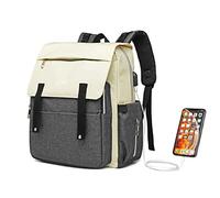 Kono Nappy Changing Backpack with USB Port Large Diaper Bags Multi-Function Waterproof Maternity Back Pack Rucksack (Grey)