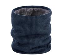 Kono Neck Warmer Men Women Fleece Lined Scarf Winter Thicken Windproof Circle for Skiing Cycling Sports (Navy)