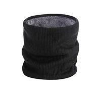 Kono Neck Warmer Men Women Fleece Lined Scarf Winter Thicken Windproof Circle for Skiing Cycling Sports (Black)
