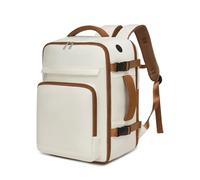 Kono Ryanair Cabin Bag 40x30x20, Underseat Travel Backpack, Beige Classic | 24L Cabin Rucksack with 180° Opening, 15.6-Inch Laptop Compartment, Wet Pocket, Wide Straps, Luggage Strap, Splash-Resistant