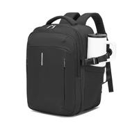 Kono Ryanair Cabin Bag 40x30x20, Underseat Travel Backpack, Black | 24L Cabin Rucksack with 180° Opening, 15.6-Inch Laptop Compartment, Wet Pocket, Wide Straps, Luggage Strap, Splash-Resistant