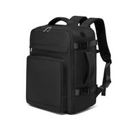 Kono Ryanair Cabin Bag 40x30x20, Underseat Travel Backpack, Black Classic | 24L Cabin Rucksack with 180° Opening, 15.6-Inch Laptop Compartment, Wet Pocket, Wide Straps, Luggage Strap, Splash-Resistant