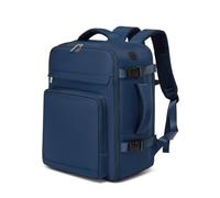 Kono Ryanair Cabin Bag 40x30x20, Underseat Travel Backpack Navy Classic | 24L Cabin Rucksack with 180° Opening, 15.6-Inch Laptop Compartment, Wet Pocket, Wide Straps, Luggage Strap, Splash-Resistant