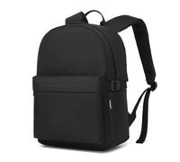 Kono School Backpack Casual Daypack School Bags for Girls Boys Bookbag Lightweight Travel Rucksack Work Bag for Men Women (Black)