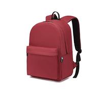 Kono School Bag for Boys Girls Teenager Lightweight Backpack Large Rucksack | 15.6 Inch Laptop Sleeve, Solid Colour Back to School Daypack, Ideal for College Work Travel and Daily Commuting, Red