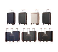 Kono Scratch-Resistant Hard Shell Suitcase With Spinner Wheels: 20 Cabin /Black and Brown