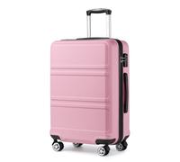 Kono Suitcase Lightweight ABS+PC Hard Shell Hand Luggage Trolley Travel Cabin Carry-on with TSA Combination Lock and 4 Wheels (20", Pink)
