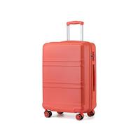 Kono Suitcase Lightweight ABS+PC Hard Shell Hand Luggage Trolley Travel Cabin Carry-on with TSA Combination Lock and 4 Wheels (20", Coral Pink)