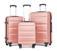 Kono Suitcase Set of 3 Hard Shell ABS+PC Luggage Travel Trolley Case with 4 Spinner Wheels and TSA Lock (Nude)
