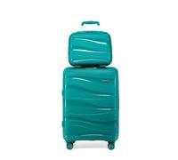 Kono Suitcase Sets of 2 Piece Lightweight Carry On Hand Cabin Luggage Polypropylene Hard Shell Suitcase with 4 Wheels Travel with Beauty Case