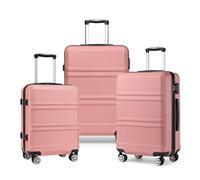 Kono Suitcase Sets of 3 Pieces Hard Shell Lightweight Travel Trolley Luggage with TSA Lock and Sturdy 4 Spinner Wheels (Nude)