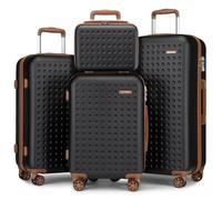 Kono Suitcase Sets of 4 Piece Lightweight Hard Shell Suitcase with 4 Wheels 20" 24" 28" Travel Trolley Case + 14" Beauty Case