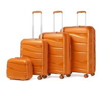 Kono Suitcases Set of 4 Lightweight Hard Shell Suitcase with TSA Lock 4 Wheels 20" 24" 28" Travel Trolley Case + 14" Beauty Case